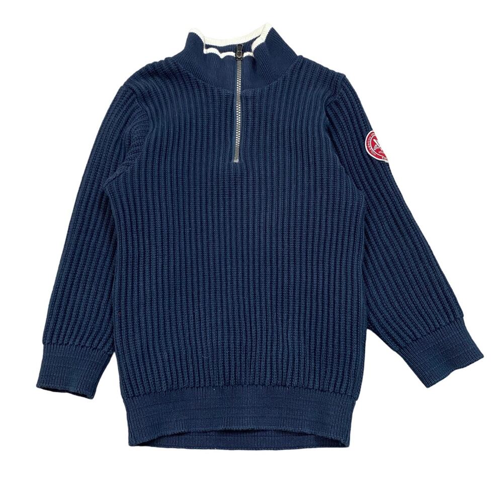 Holebrook Junior 1/4 Zip Windproof Knit Sweater Youth Medium Preppy
